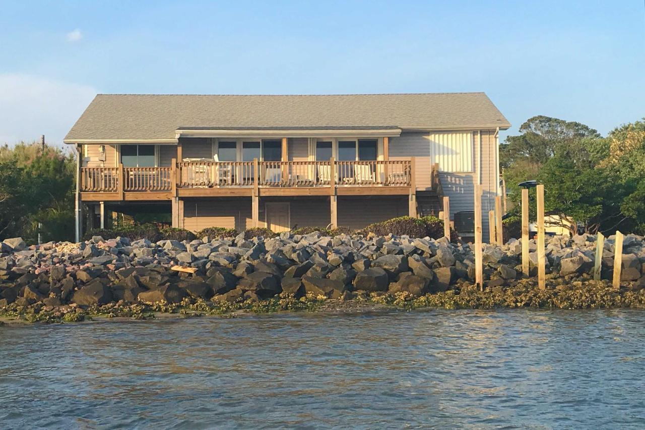 Waterfront Harkers Island Home Sunset View And Dock Bagian luar foto